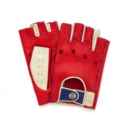 TERTRE ROUGE 24 Heures du Mans - Fingerless Driving Gloves - Racing Red/Bianco Italia/Tour de France Blue