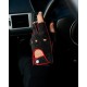 POWERSLIDE - Fingerless Suede Driving Gloves - Dark Grey/Red