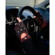 POWERSLIDE - Fingerless Suede Driving Gloves - Dark Grey/Red