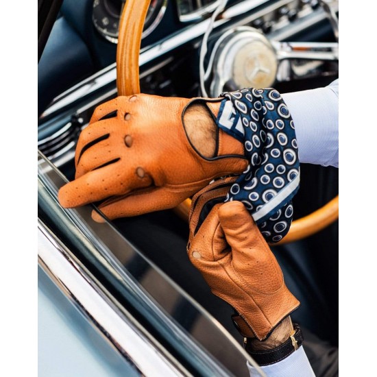 TOP GEAR - Deerskin Leather Driving Gloves - Camel