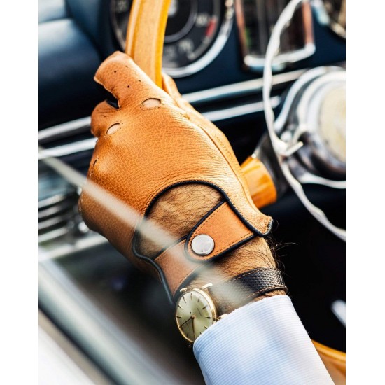 TOP GEAR - Deerskin Leather Driving Gloves - Camel