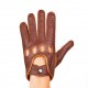 Men’s Driving Gloves Deerskin Leather Hand Made Cognac Tan Color With Touchscreen