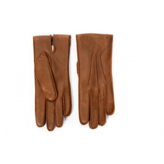 Men’s Rabbit Fur Lined Winter Gloves Deerskin Touchscreen Black Brown Camel Cognac Tan