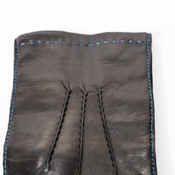 Men’s Touch Screen Deerskin Winter Gloves Rabbit Fur Lined Camel