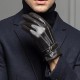 Men’s Lambskin Leather Gloves Lambfur Lined Black