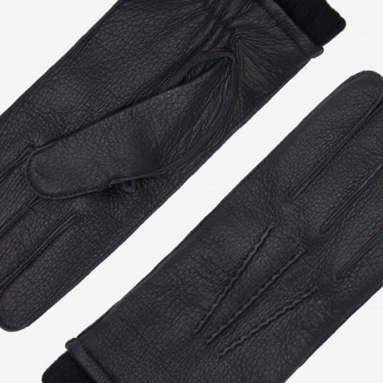 Vittoria (black) - American deerskin leather gloves with cashmere lining