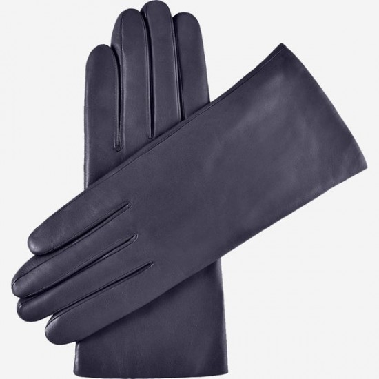 Isabella (navy) - lambskin leather gloves with cashmere lining & touchscreen