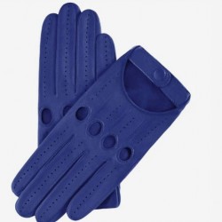 Alessa (blue) - lambskin leather driving gloves