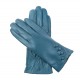 Alessa (turquoise) - lambskin leather driving gloves