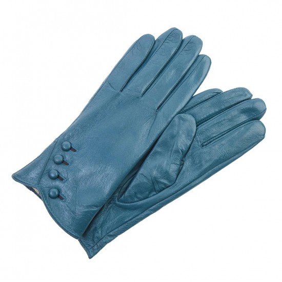 Alessa (turquoise) - lambskin leather driving gloves