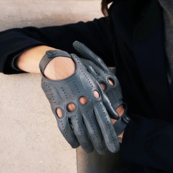 Alessa (grey) - lambskin leather driving gloves