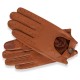 Brown leather driving gloves