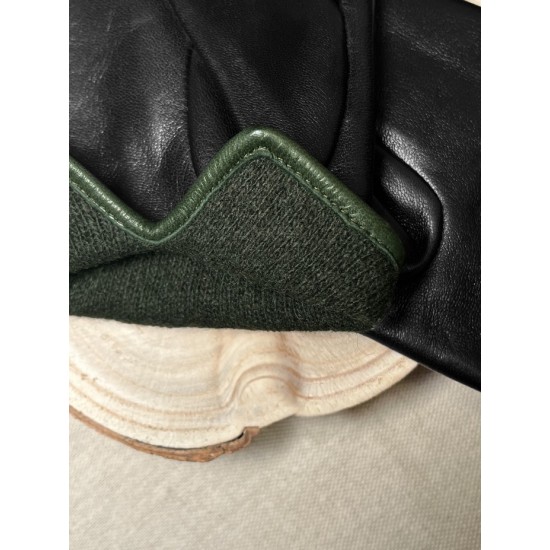 Giovanni (black) - lambskin leather gloves with cashmere lining