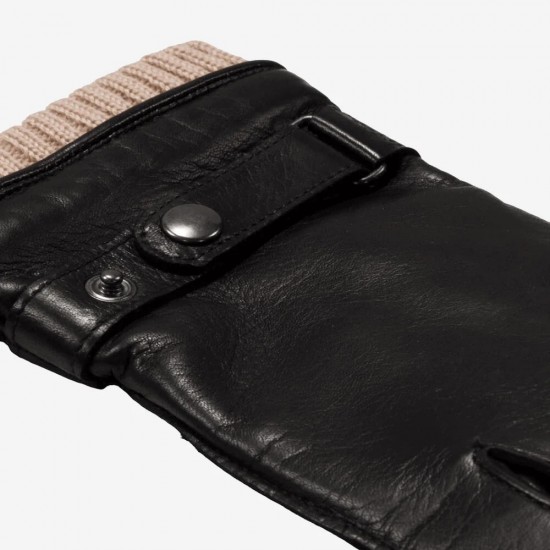 Alessandro (black) - lambskin leather gloves with cashmere lining & touchscreen