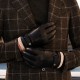 Alessandro (black) - lambskin leather gloves with cashmere lining & touchscreen