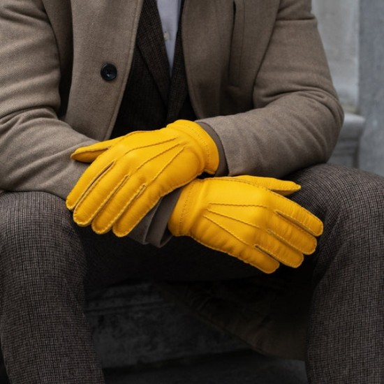 Matteo - American deerskin leather gloves with cashmere lining