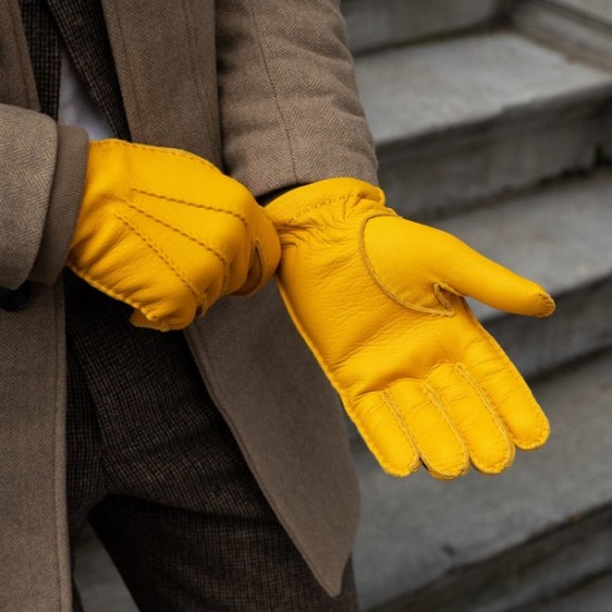 Matteo - American deerskin leather gloves with cashmere lining