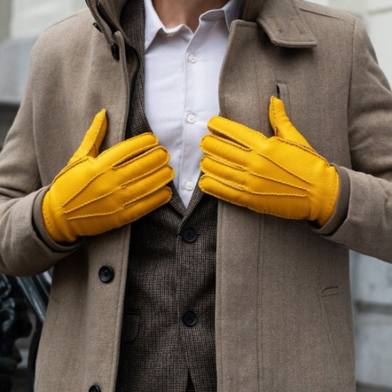Matteo - American deerskin leather gloves with cashmere lining
