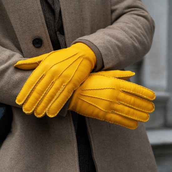 Matteo - American deerskin leather gloves with cashmere lining