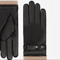 Alonzo (black) - lambskin leather gloves with cashmere lining & touchscreen